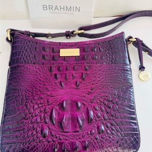 NWT Brahmin embossed croc leather Jody crossbody bag